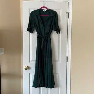 Calvin Klein green cheetah print dress